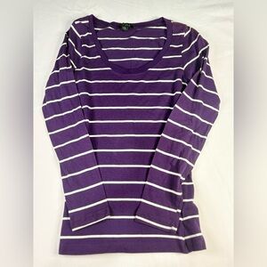 Y2K Women’s Purple Striped 2000s Long Sleeve Tee | $14.99